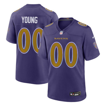 Men's Baltimore Ravens Zion Young Purple 2026 NFL Draft Game Jersey