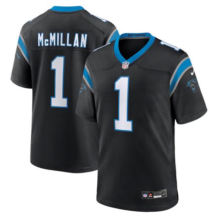 Men's Carolina Panthers #1 Tetairoa McMillan Nike Black 2025 NFL Draft First Round Pick Game Jersey