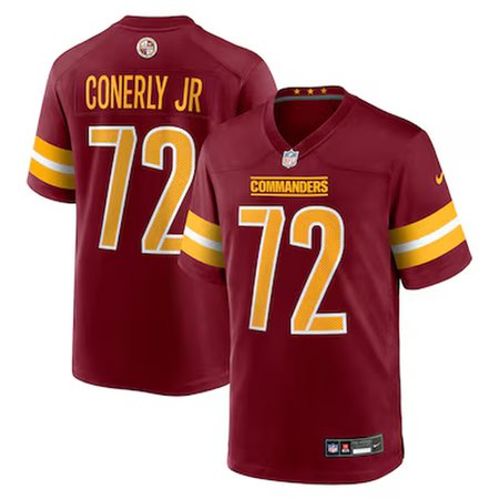 Men's Washington Commanders #72 Josh Conerly Jr. Nike Burgundy 2025 NFL Draft First Round Pick Game Jersey