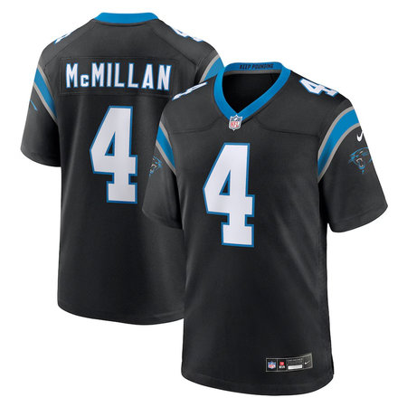 Youth Carolina Panthers #4 Tetairoa McMillan Black 2025 NFL Draft First Round Pick Game Jersey