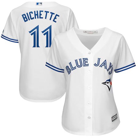 Women's Toronto Blue Jays #11 Bo Bichette Nike Powder White Alternate Replica Player Name Jersey