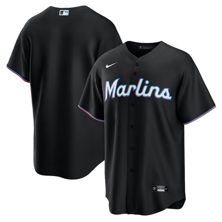 Men's Miami Marlins Nike Black Alternate Replica 2.0 Jersey