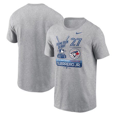 Men's Toronto Blue Jays #27 Vladimir Guerrero Jr. Nike Heather Gray 2023 Home Run Derby Champion T-Shirt
