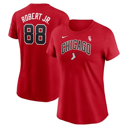 Women's Chicago White Sox Luis Robert Jr. Nike Red 2025 City Connect Fuse Name & Number T-Shirt