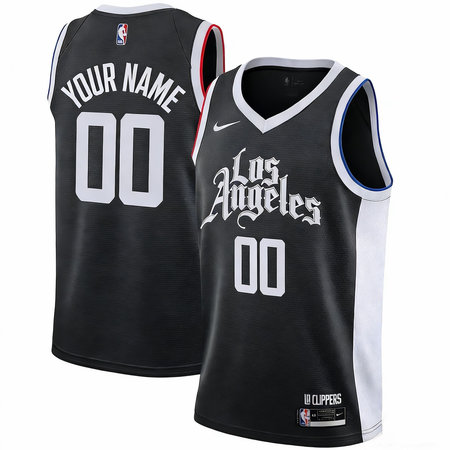 Youth LA Clippers Nike Black 2020/21 Swingman Player City Edition Custom Jersey