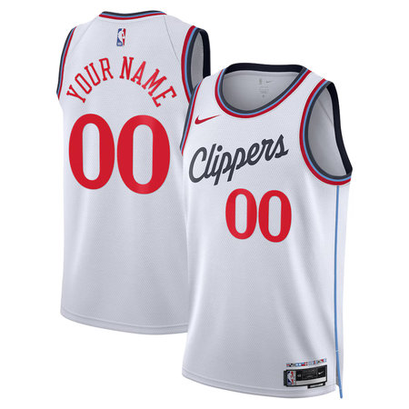 Youth LA Clippers Nike White Swingman Association Edition Custom Jersey