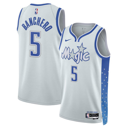 Youth Orlando Magic #5 Paolo Banchero Nike Silver 2025/26 Swingman City Edition Jersey