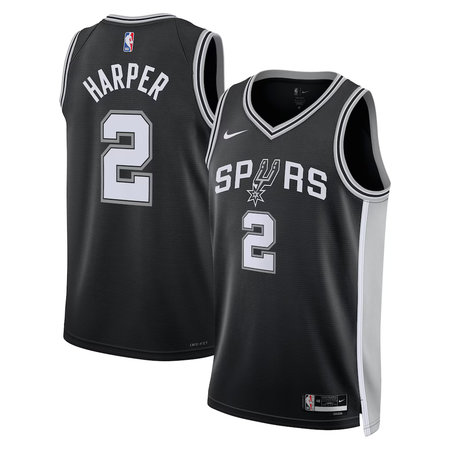 Youth San Antonio Spurs #2 Dylan Harper Nike Black 2025 NBA Draft First Round Pick Swingman Icon Edition Jersey