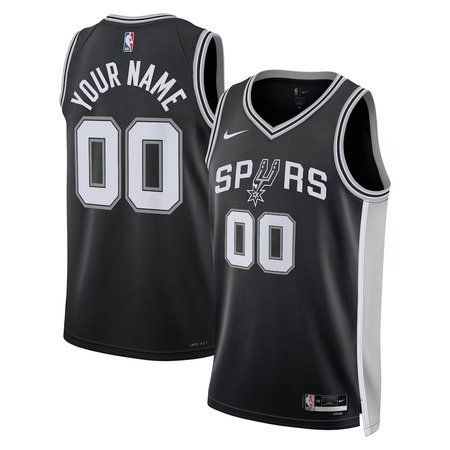 Youth San Antonio Spurs Nike Black Swingman Icon Edition Custom Jersey