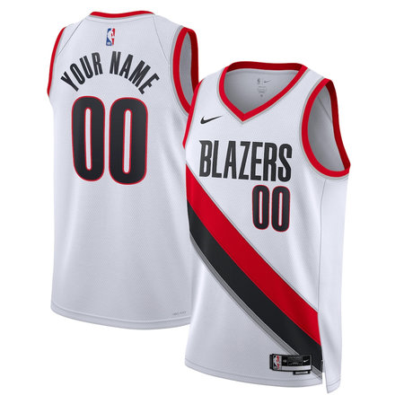 Youth Portland Trail Blazers Nike White Swingman Association Edition Custom Jersey