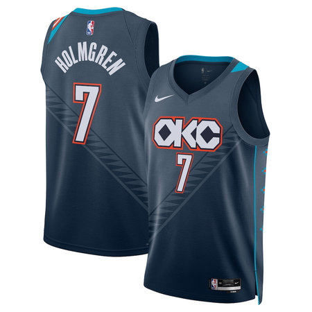 Women's Oklahoma City Thunder #7 Chet Holmgren Nike Blue 2025/26 City Edition Swingman Jersey
