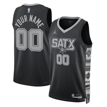 Youth San Antonio Spurs Black 2022/23 Swingman Statement Edition Custom Jersey