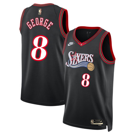 Youth Philadelphia 76ers #8 Paul George Nike Black Classic Edition Jersey