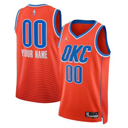 Youth Oklahoma City Thunder Orange 2022/23 Swingman Statement Edition Custom Jersey