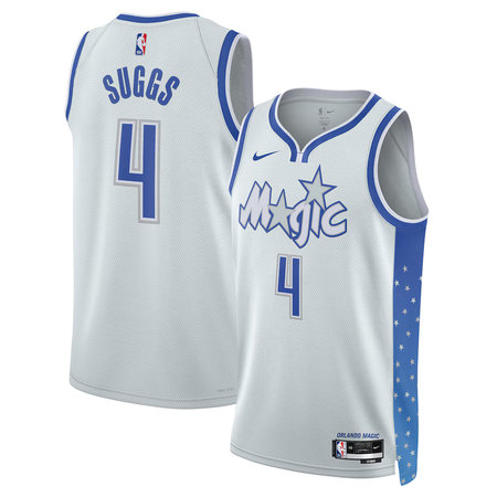 Youth Orlando Magic #4 Jalen Suggs Nike Silver 2025/26 Swingman City Edition Jersey