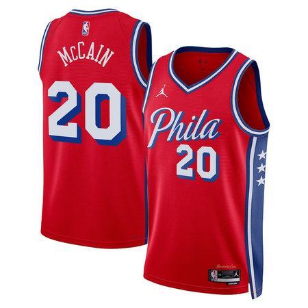 Youth Philadelphia 76ers #20 Jared McCain Red Swingman Statement Edition Jersey