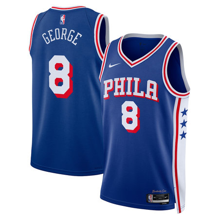 Women's Philadelphia 76ers #8 Paul George Blue Swingman Icon Edition Jersey