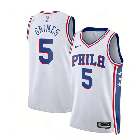 Youth Philadelphia 76ers #5 Quentin Grimes White 2022/23 Swingman Association Edition Jersey
