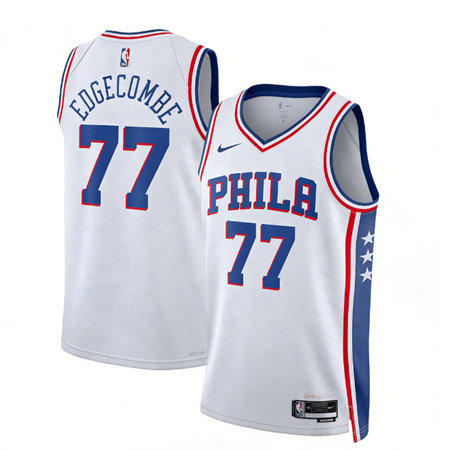 Youth Philadelphia 76ers #77 V. J. Edgecombe White 2022/23 Swingman Association Edition Jersey