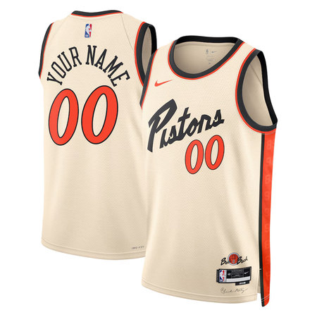 Youth Detroit Pistons White 2024/25 Swingman City Edition Custom Jersey