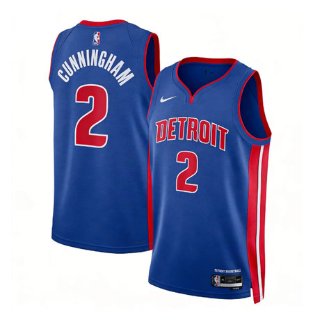 Women's Detroit Pistons #2 Cade Cunningham Blue Swingman Icon Edition Jersey