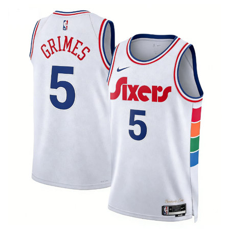 Youth Philadelphia 76ers #5 Quentin Grimes Nike White 2024/25 Swingman City Edition Jersey