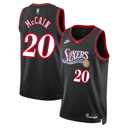 Youth Philadelphia 76ers #20 Jared McCain Nike Black Classic Edition Jersey