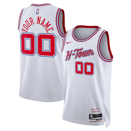 Youth Houston Rockets NIke White 2025/26 Swingman City Edition Custom Jersey