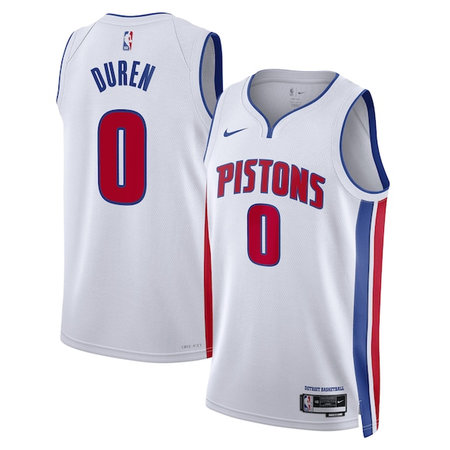 Youth Detroit Pistons #0 Jalen Duren White Swingman Association Edition Jersey