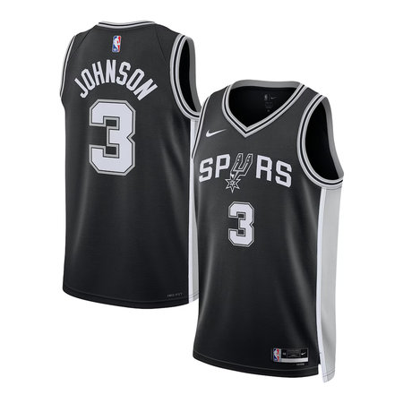 Youth San Antonio Spurs #3 Keldon Johnson Nike Black Swingman Icon Edition Jersey