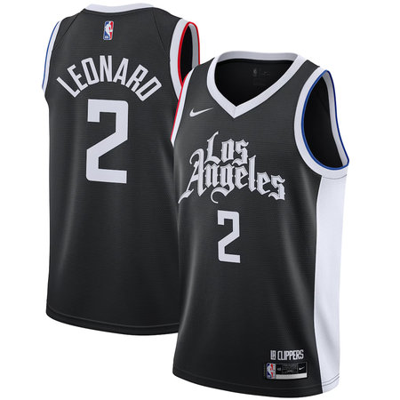 Youth LA Clippers #2 Kawhi Leonard Nike Black 2020/21 Swingman Player City Edition Jersey