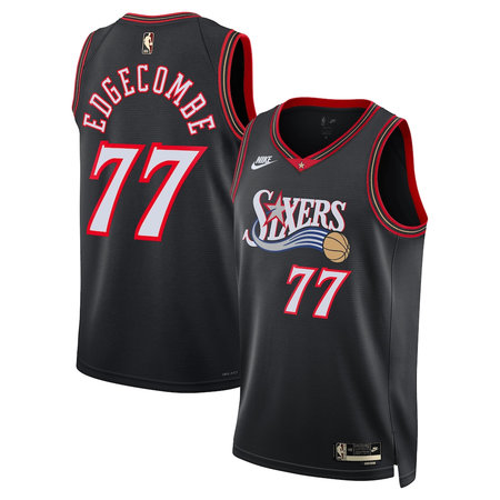 Youth Philadelphia 76ers #77 V. J. Edgecombe Nike Black Classic Edition Jersey