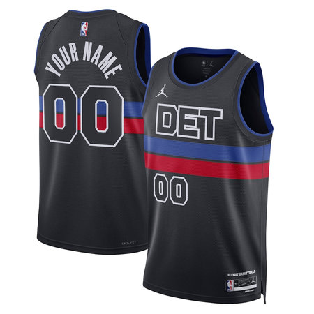 Youth Detroit Pistons Black 2022/23 Swingman Statement Edition Custom Jersey