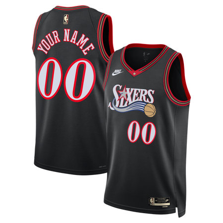 Women's Philadelphia 76ers Nike Black Classic Edition Custom Jersey