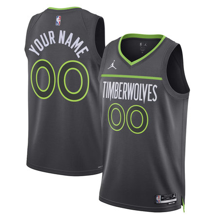 Youth Minnesota Timberwolves Black 2022/23 Swingman Statement Edition Custom Jersey