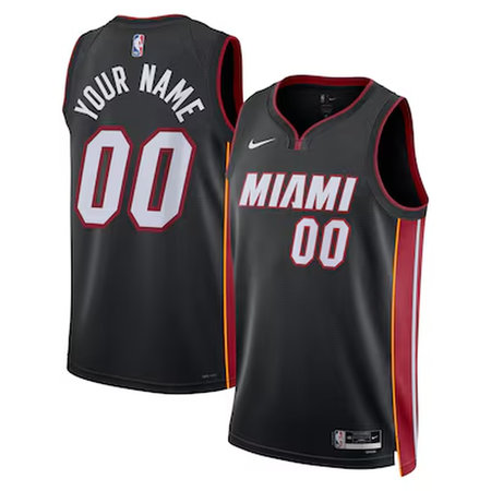 Youth Miami Heat Nike Black Swingman Icon Edition Custom Jersey