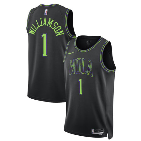 Youth New Orleans Pelicans #1 Pelicans Zion Williamson Nike Black 2025/26 Swingman City Edition Jersey