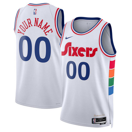 Women's Philadelphia 76ers Nike White 2024/25 Swingman City Edition Custom Jersey