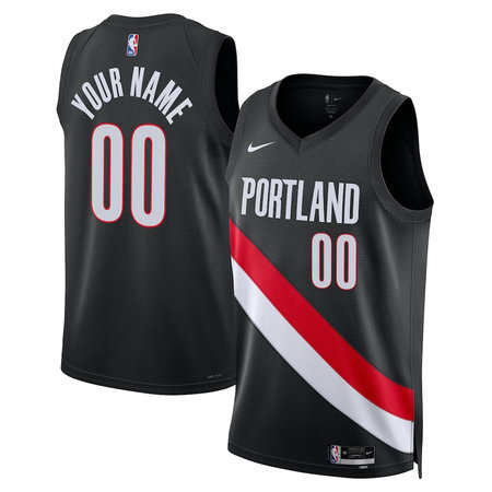 Youth Portland Trail Blazers Nike Black Swingman Icon Edition Custom Jersey