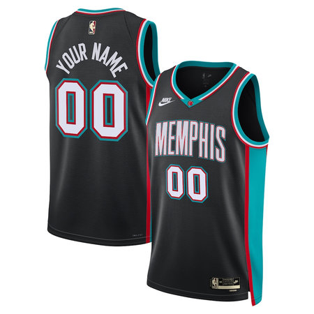 Youth Memphis Grizzlies Nike Black Swingman Classic Edition Custom Jersey