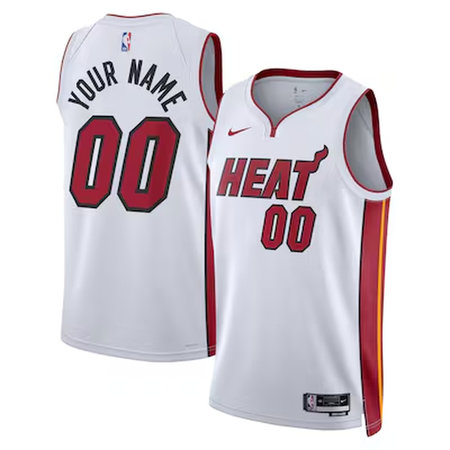Youth Miami Heat Nike White Swingman Association Edition Custom Jersey