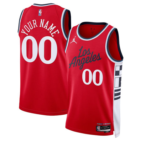 Youth LA Clippers Red 2024/25 Swingman Statement Edition Custom Jersey
