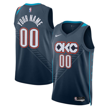 Youth Oklahoma City Thunder Nike Blue 2025/26 City Edition Swingman Custom Jersey