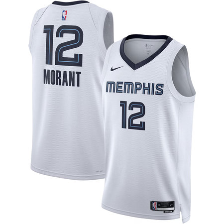 Men's Memphis Grizzlies #12 Ja Morant Nike White Swingman Association Edition Jersey