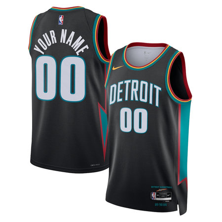 Youth Detroit Pistons Charcoal 2025/26 Swingman City Edition Custom Jersey