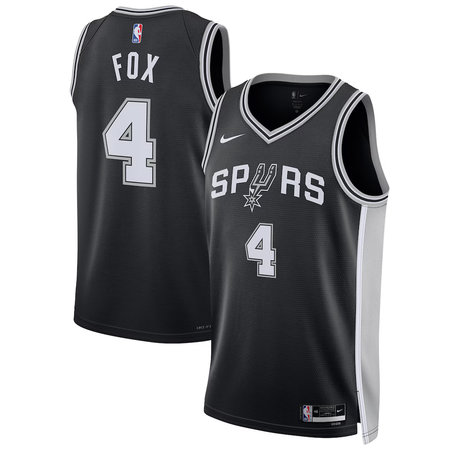 Women's San Antonio Spurs #4 De'Aaron Fox Nike Black Swingman Player Icon Edition Jersey