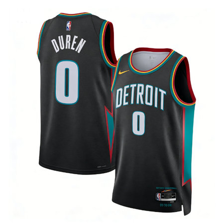 Youth Detroit Pistons #0 Jalen Duren Charcoal 2025/26 Swingman City Edition Jersey