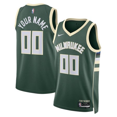 Youth Milwaukee Bucks Nike Green Swingman Icon Edition Custom Jersey