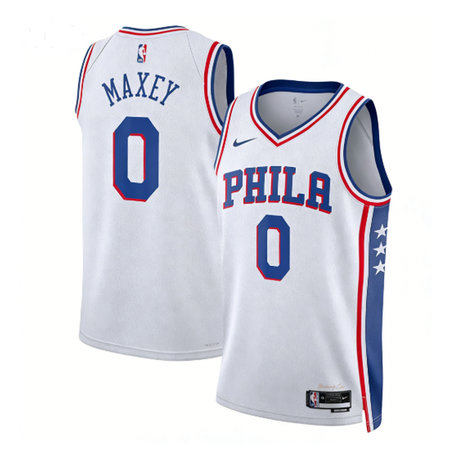 Women's Philadelphia 76ers #0 Tyrese Maxey White 2022/23 Swingman Association Edition Jersey