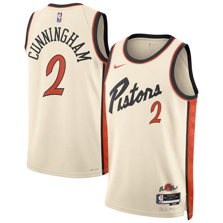 Women's Detroit Pistons #2 Cade Cunningham White 2024/25 Swingman City Edition Jersey